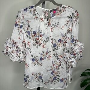 Vince Camuto Sheer floral Blouse